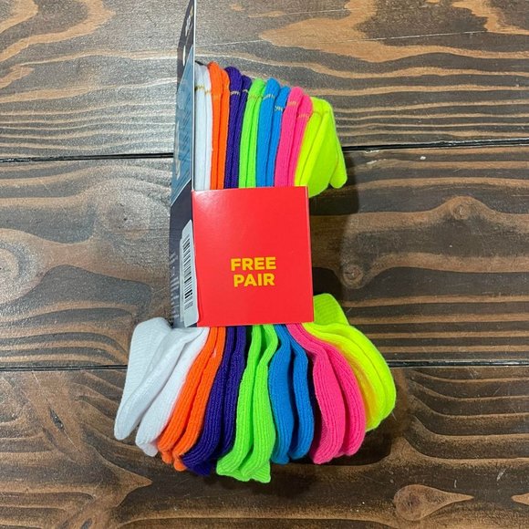 NEW 7Pk 4-10 All Pro by Gold Toe Women's No Show Neon Athletic Socks - Picture 2 of 6